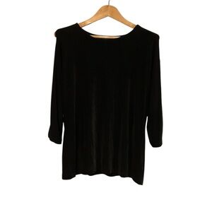 Chico's travelers collection Classic Black Long‎ Sleeve Top size 16